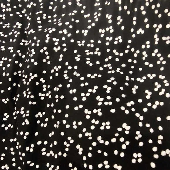 Zara Black White Dotted Midi Dress M Long Sleeve Mock Neck Waist Detail - Picture 7 of 7